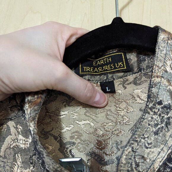 Men's L Thai Silk Toggle Shirt - Picture 4 of 5